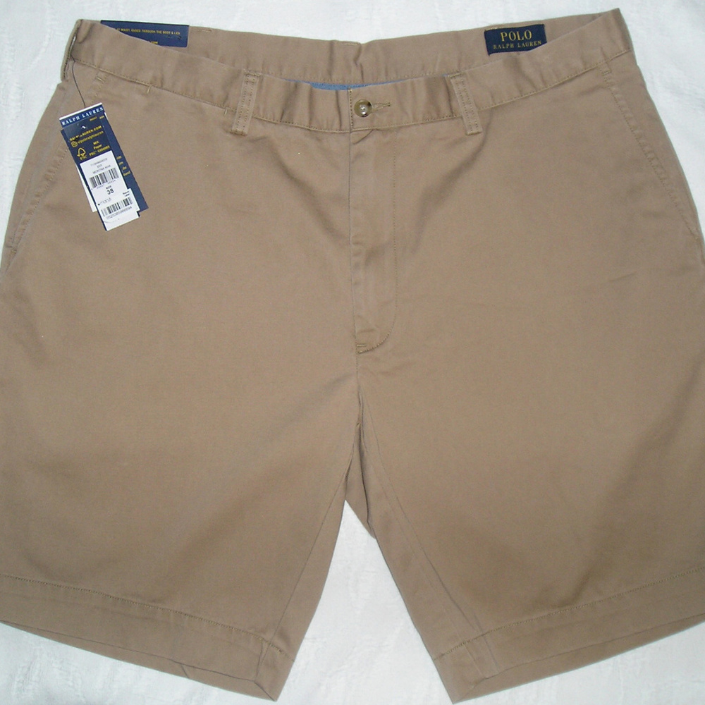 NEW MEN RALPH LAUREN POLO KHAKI SHORTS SIZE 38